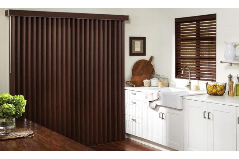 Smooth Grain Faux Wood Classic Vertical Blind from Direct Buy Blinds